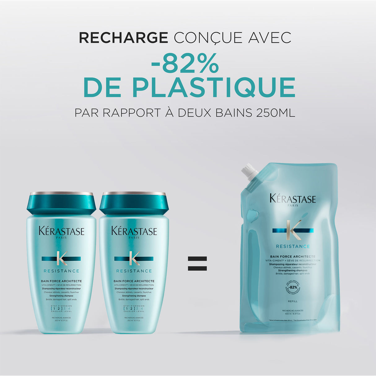 Éco-Recharge Bain Force Architecte Kérastase 500 ML