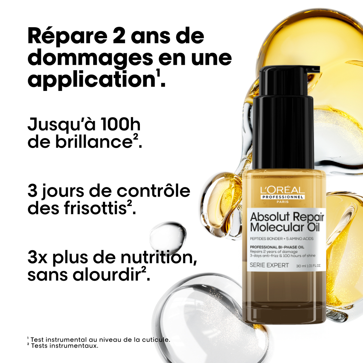 Huile Bi-Phase Absolut Repair Molecular L'Oréal Professionnel 30 ML