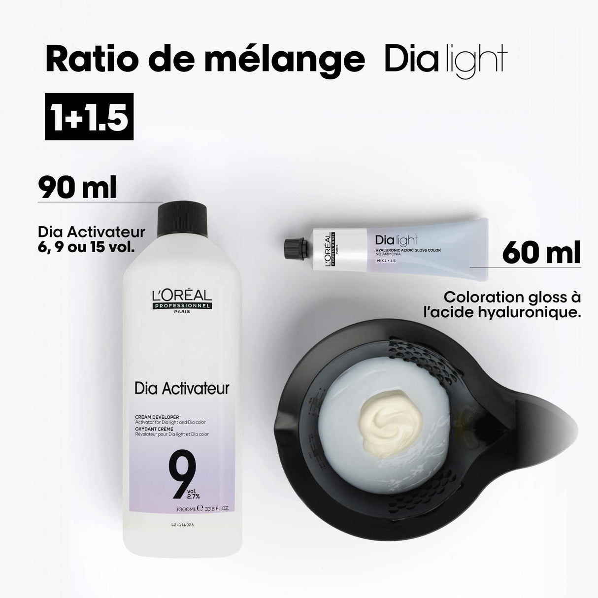 Tube Coloration Dia Light L'Oréal Professionnel 60 ML (NOUVELLE FORMULE)
