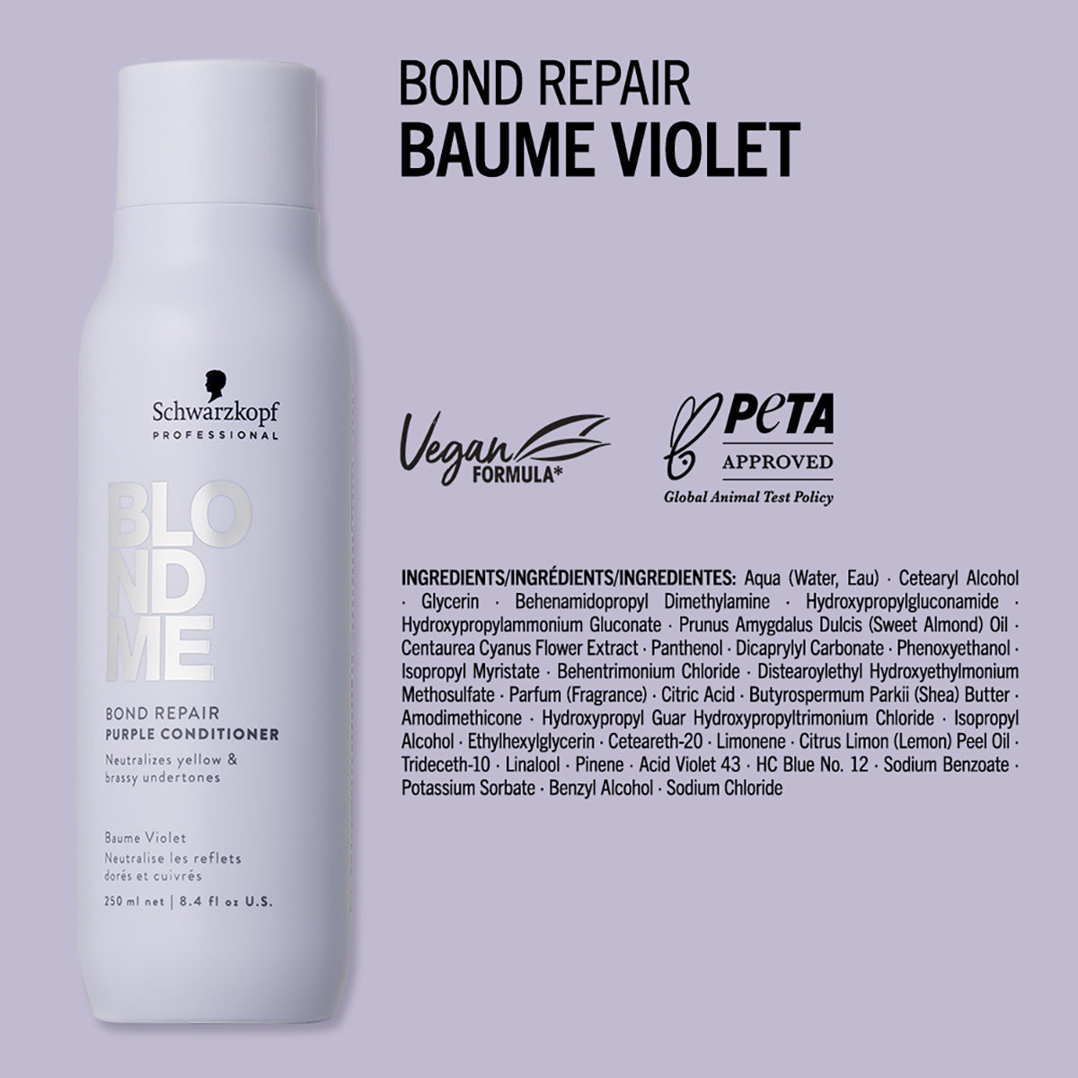 Baume Violet Neutralisant Blond Me Bond Repair Schwarzkopf 250ML