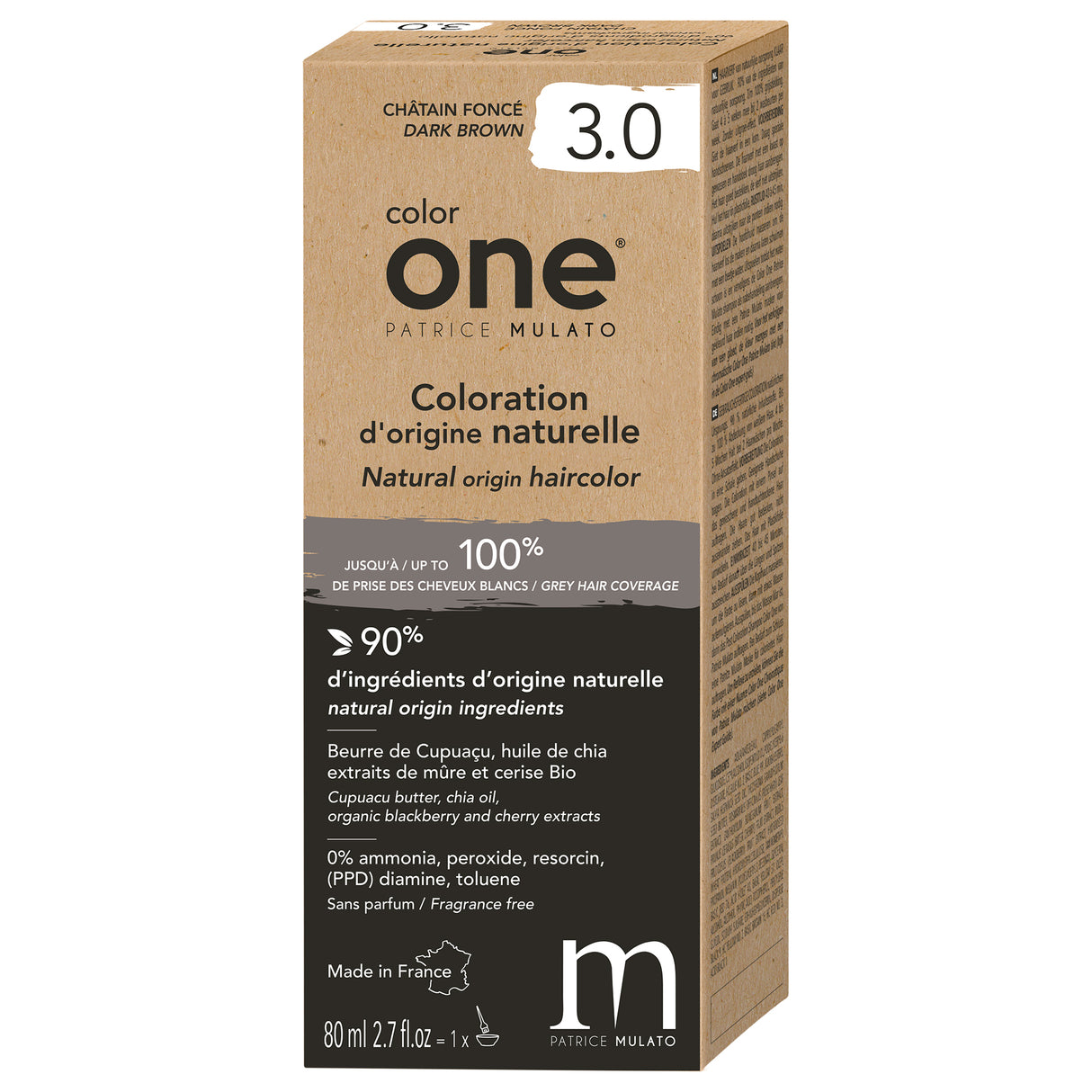Coloration Naturelle 3.0 CHÂTAIN FONCÉ Color One Mulato 80 ML