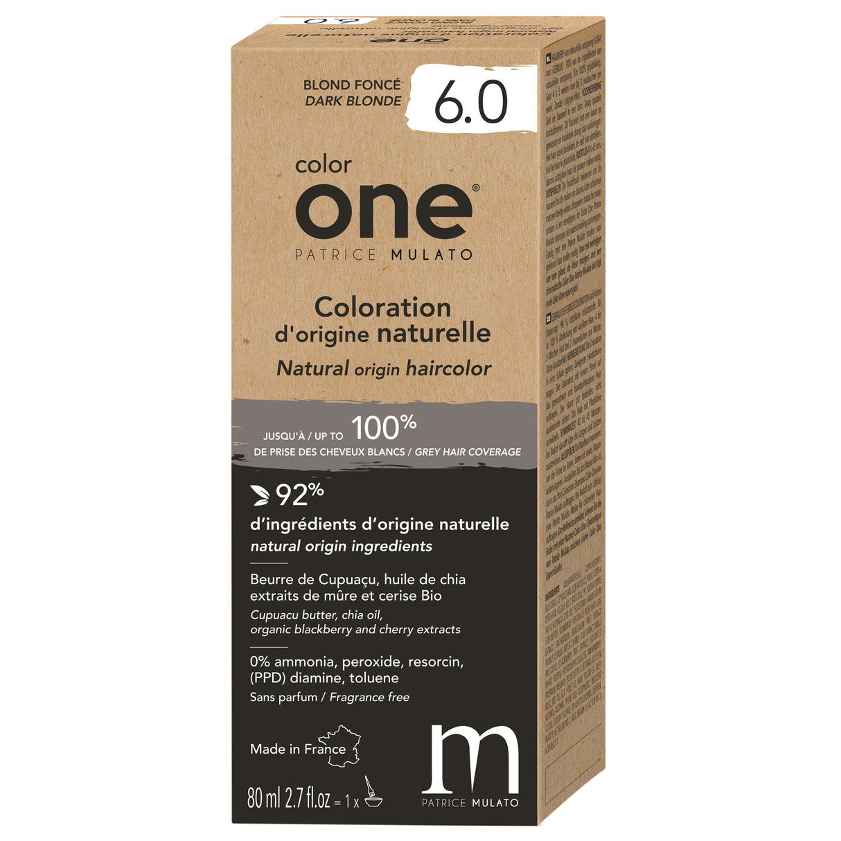Coloration Naturelle 6.0 BLOND FONCÉ Color One Mulato 80 ML