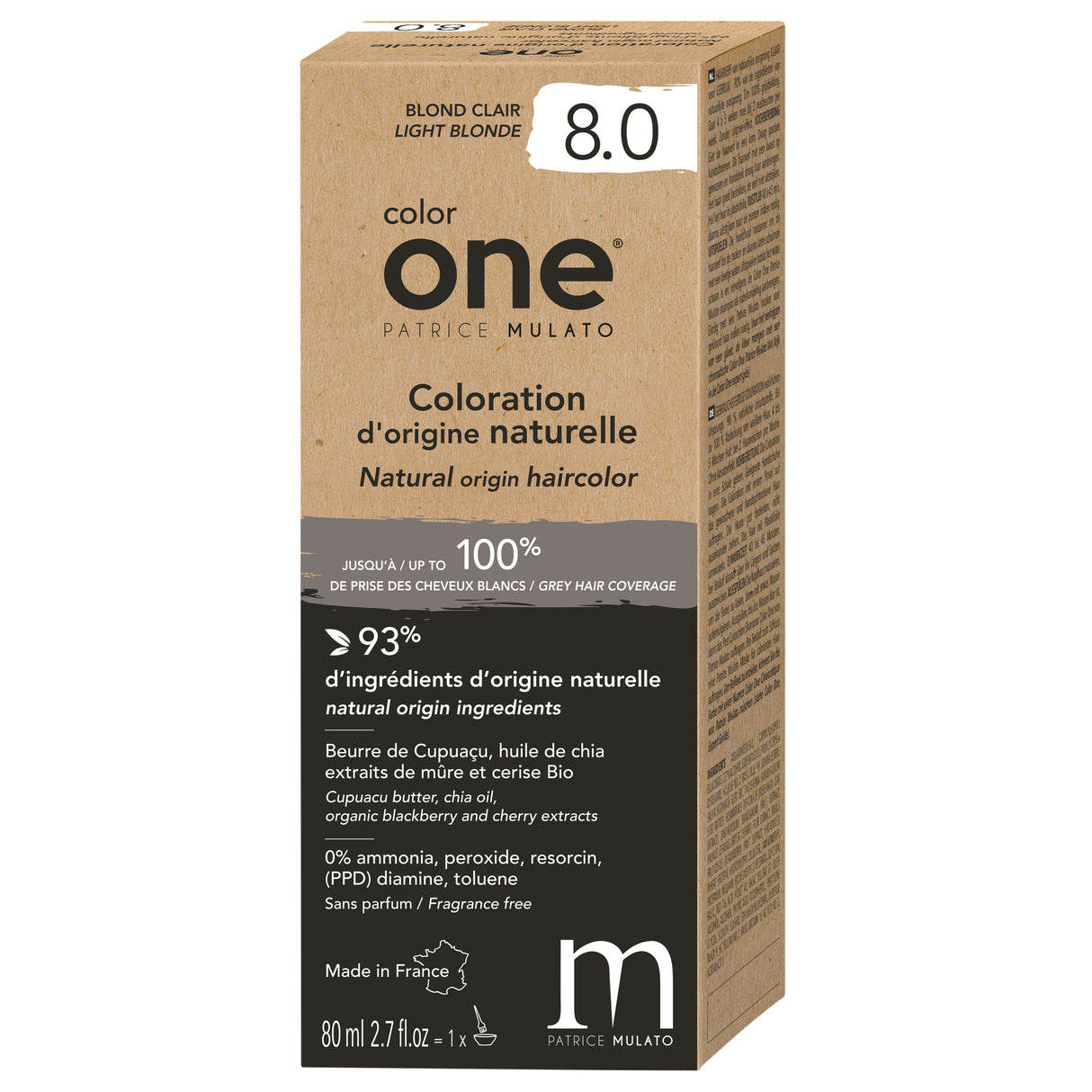 Coloration Naturelle 8.0 BLOND CLAIR Color One Mulato 80 ML