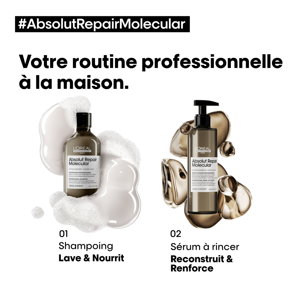 Duo Shampoing & Sérum Absolut Repair Molecular L'Oréal Professionnel
