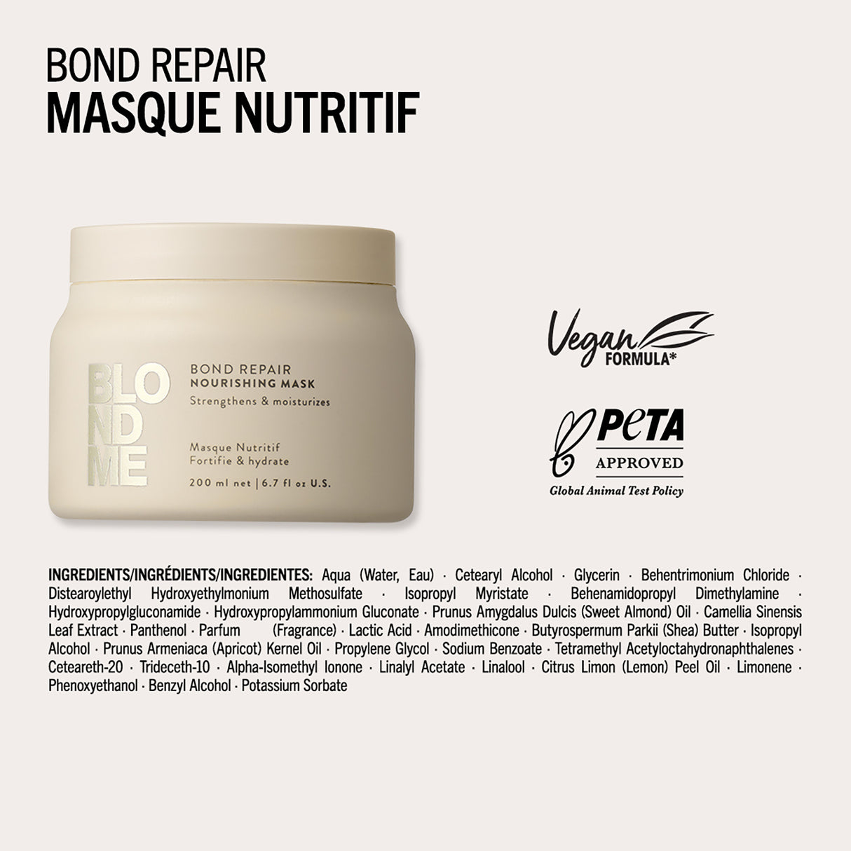 Masque Nutritif Blond Me Bond Repair Schwarzkopf 500 ML