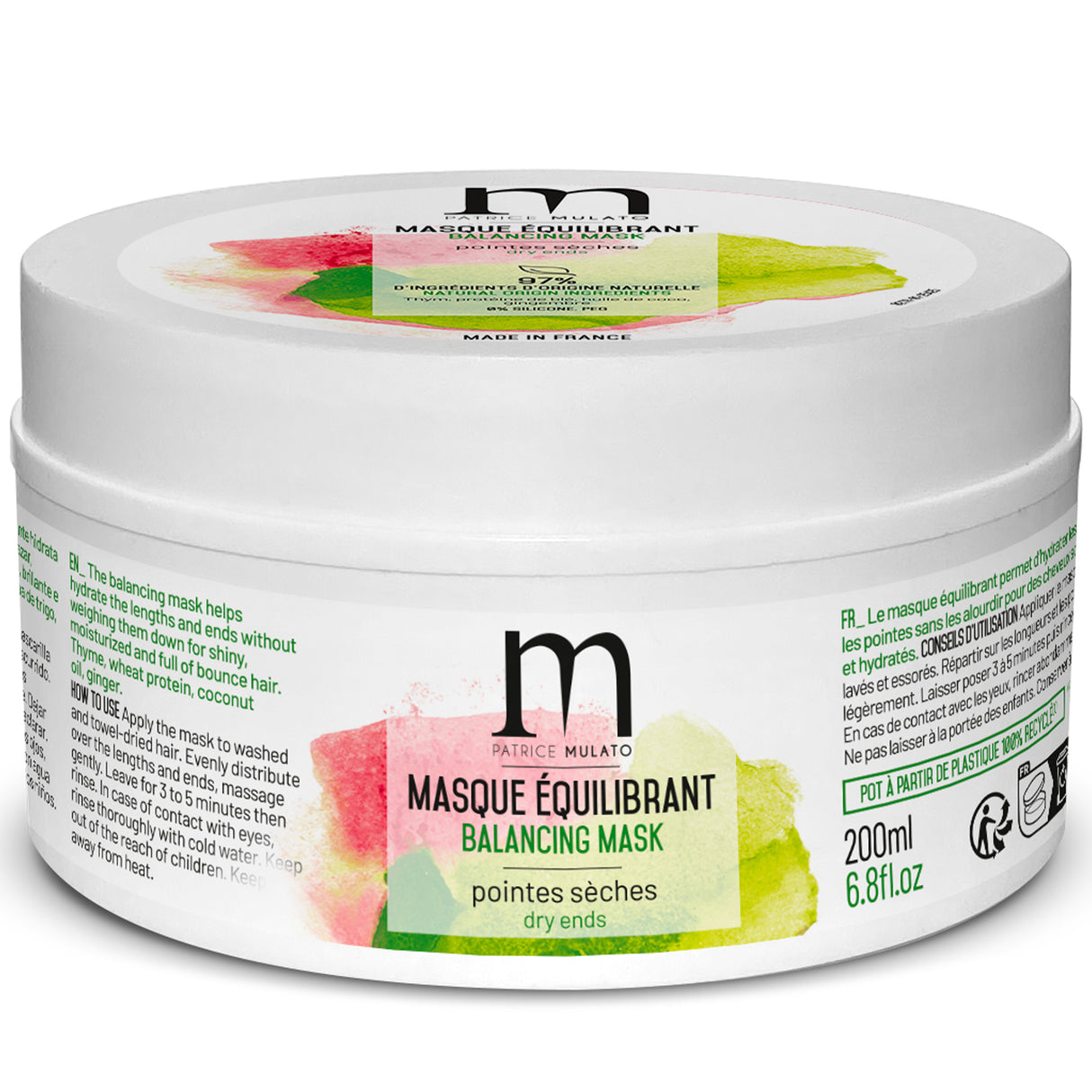 Masque Équilibrant racines grasses pointes sèches Mulato 200 ML