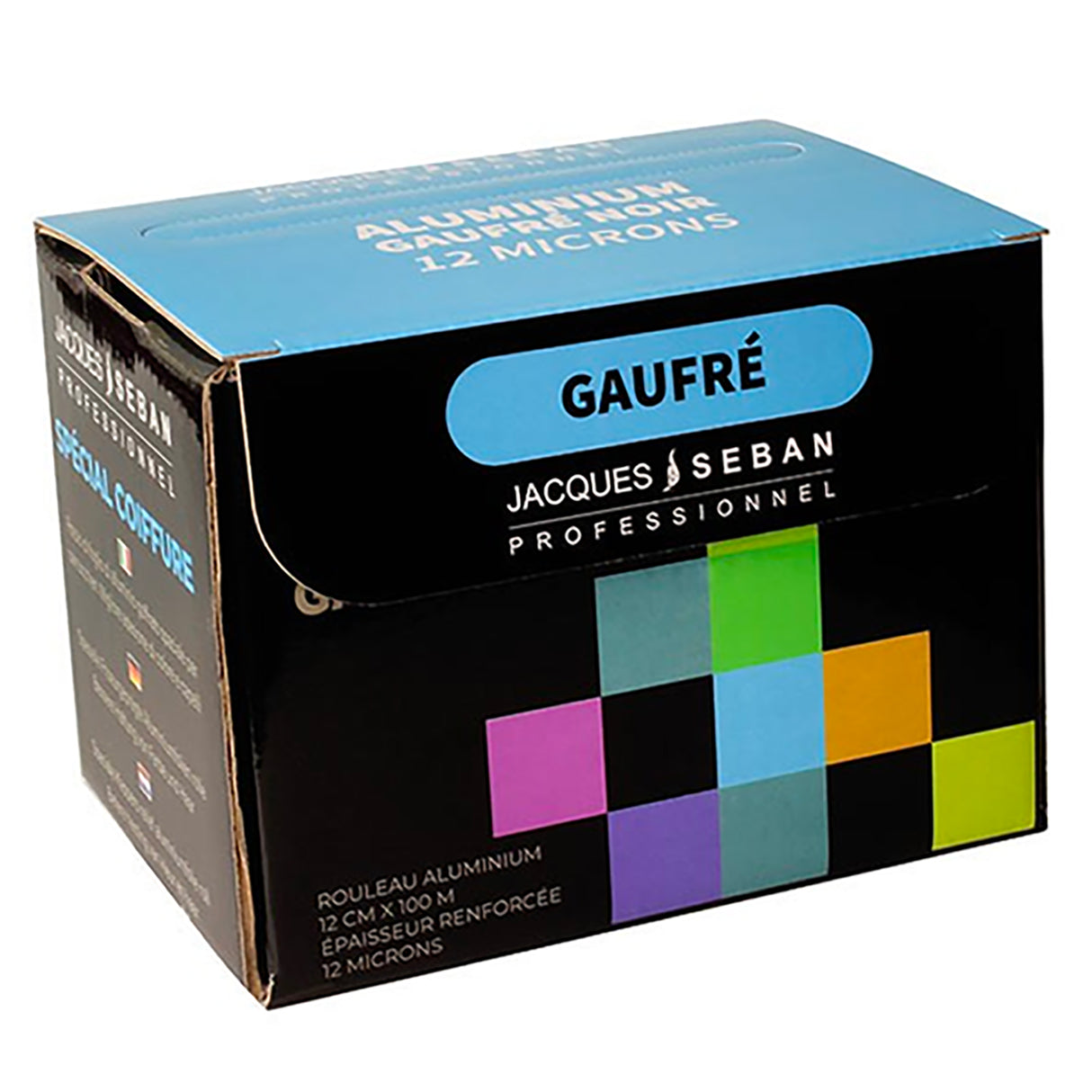 Aluminium Mèches Gaufré Noir 12cm x 100m