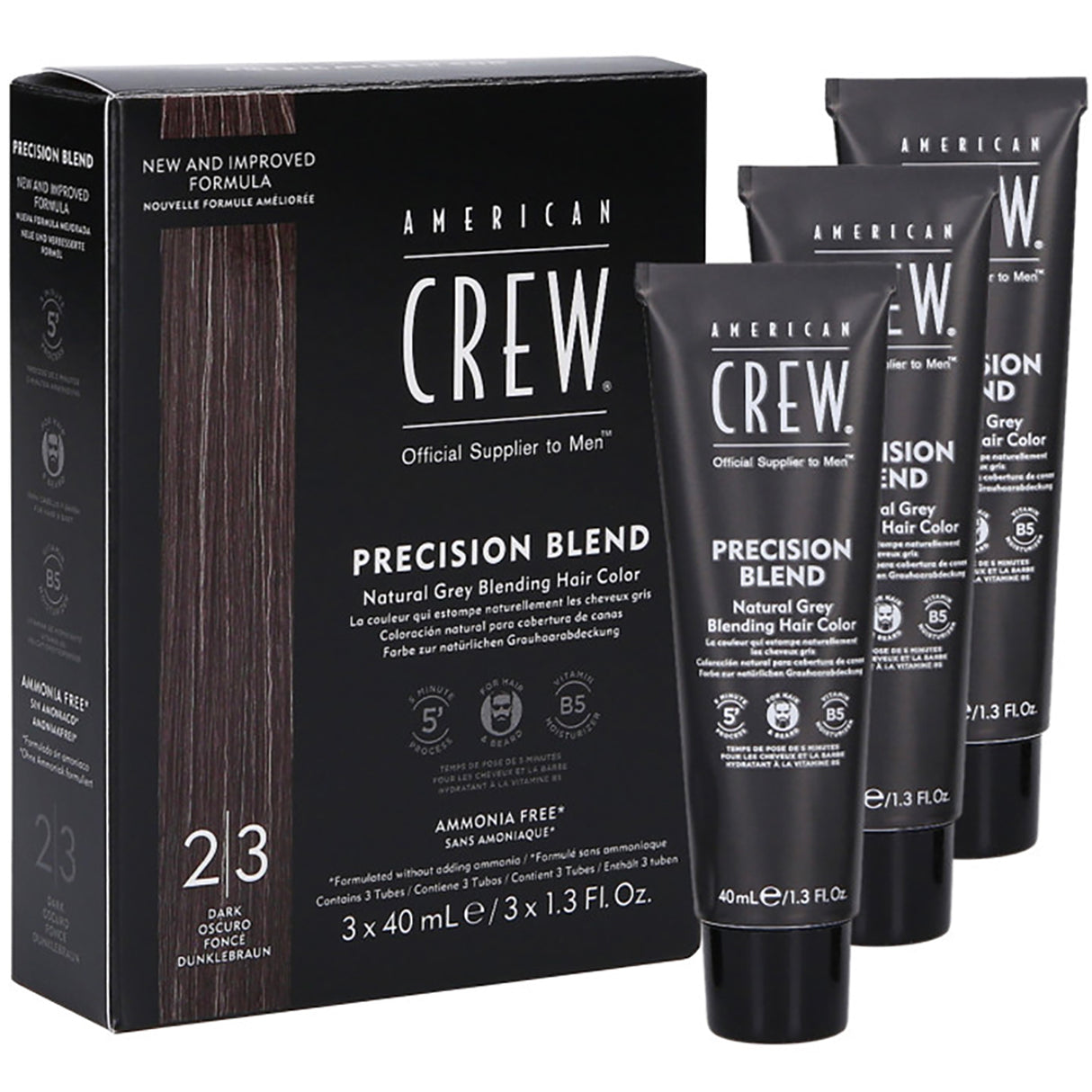 Coloration Homme Precision Blend Foncé (2-3) American Crew 3x40ML