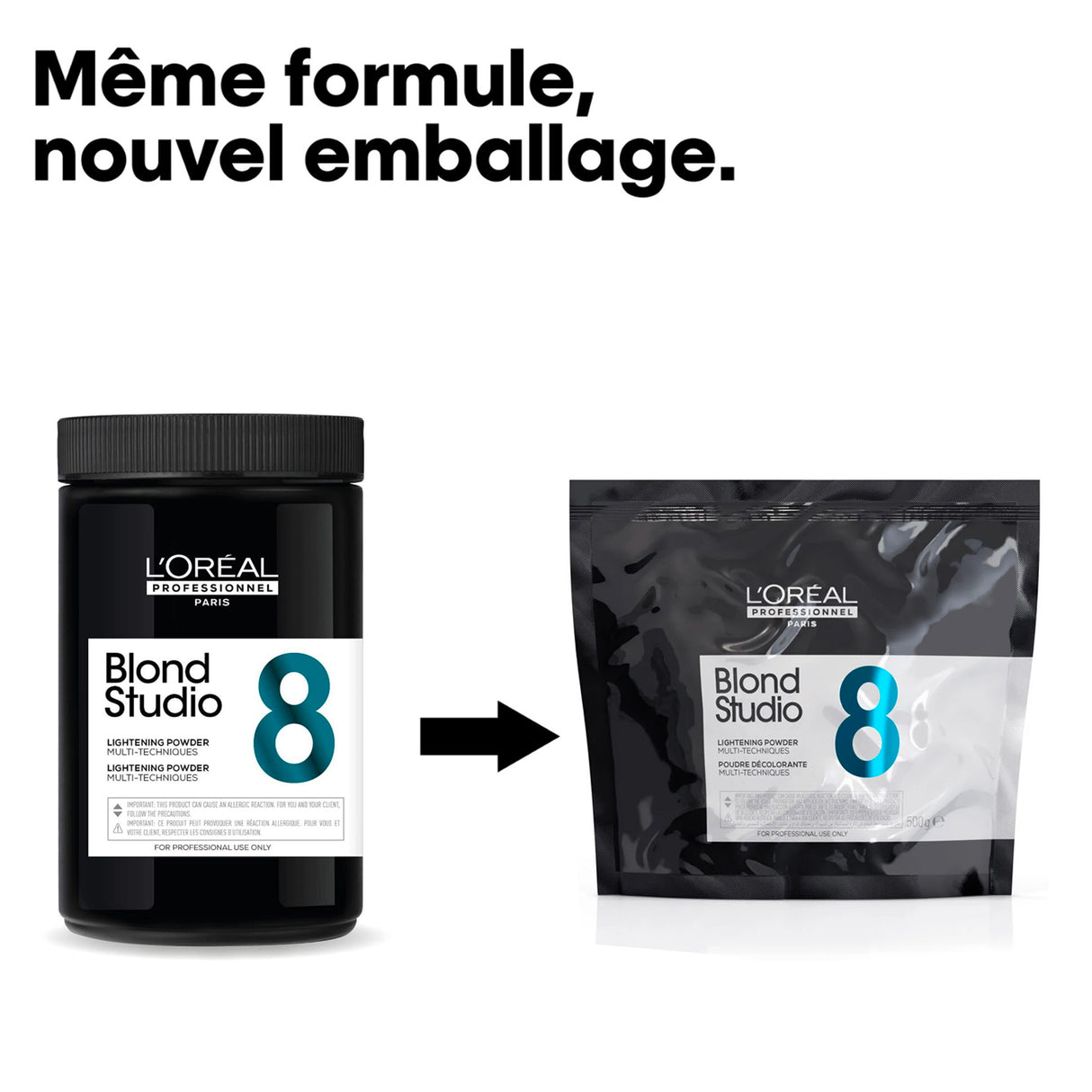 Poudre Décolorante Multi-Techniques 8 Blond Studio L'Oréal Professionnel 500G (Sachet)