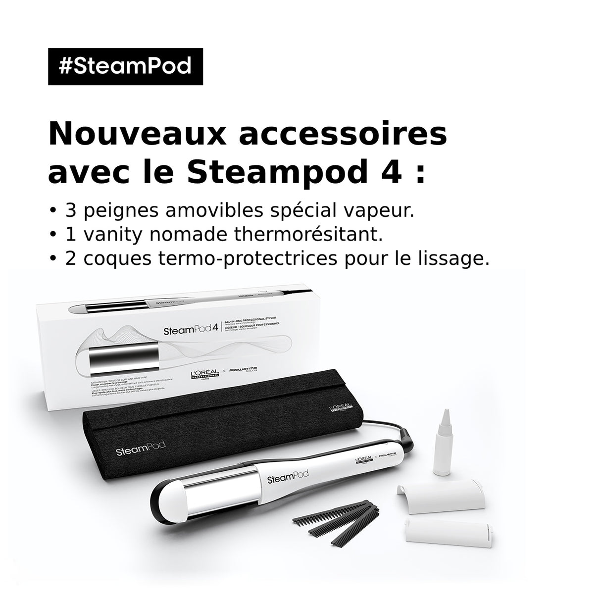 Lisseur Boucleur Steampod 4.0 + Soin Lissant 3-en-1 L'Oréal Professionnel