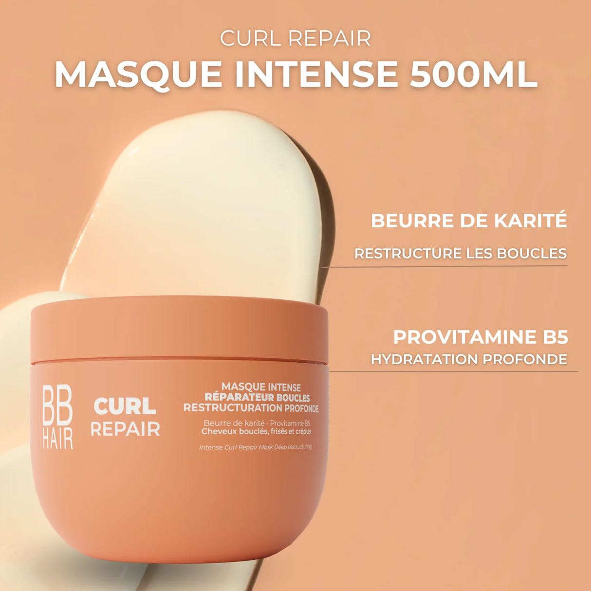 Masque Intense Réparateur Boucles Curl Repair BBHair Generik 500 ML