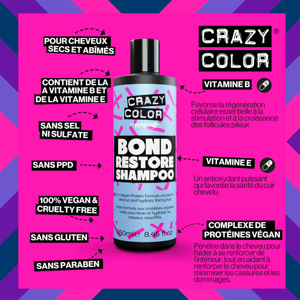 Shampoing Réparateur Bond Restore Crazy Color 250 ML