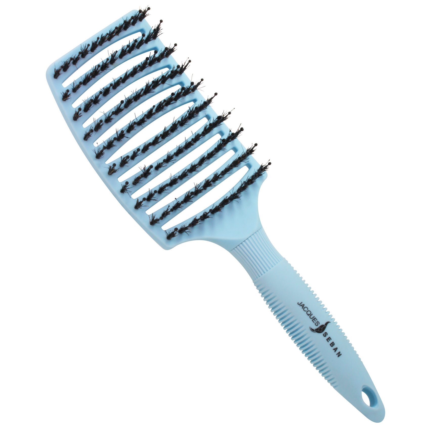 Brosse dmlante courbe Sanglier/Nylon Bleu Jacques Seban