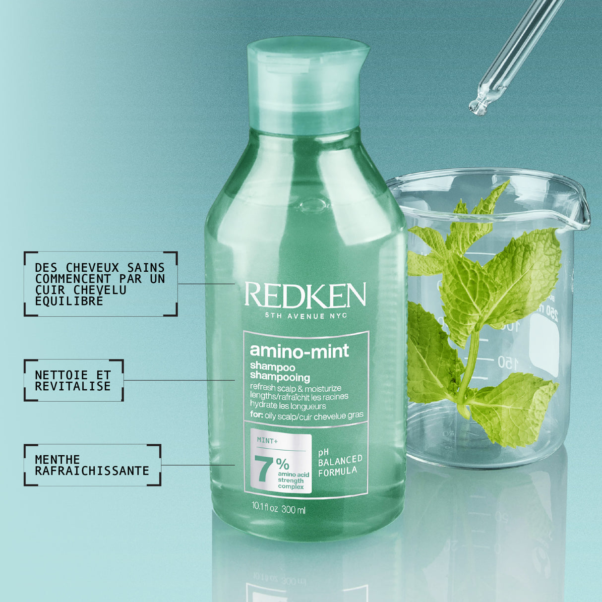 Shampoing Racines grasses/Pointes sèches Amino Mint Redken 300 ML