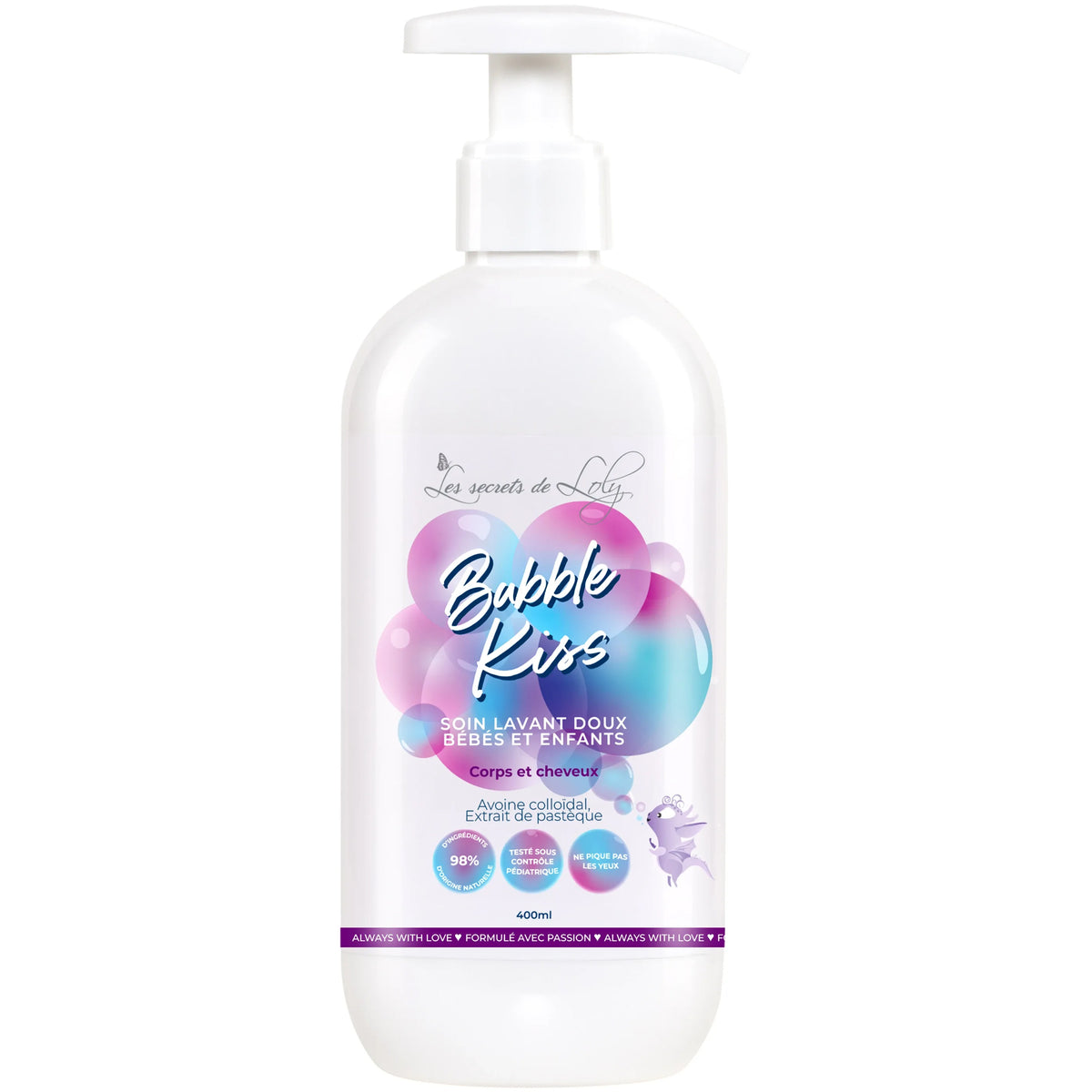 Soin Lavant Doux Bébé/Enfant Bubble Kiss Les Secrets de Loly 400 ML