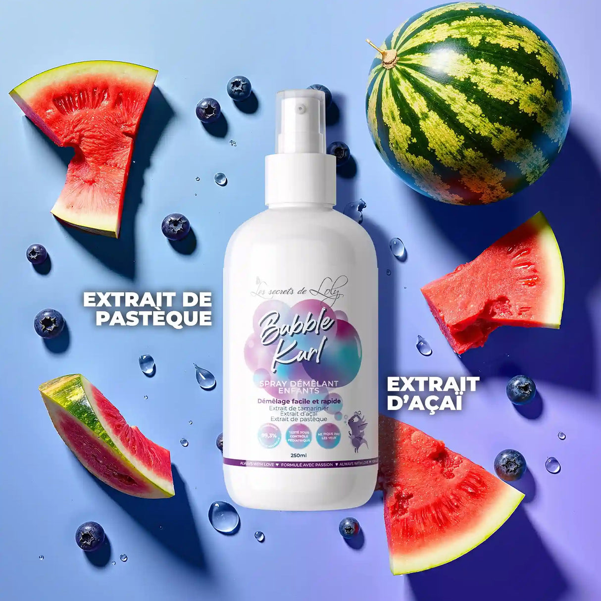Spray Démêlant Enfant Bubble Kurl Les Secrets de Loly 250 ML