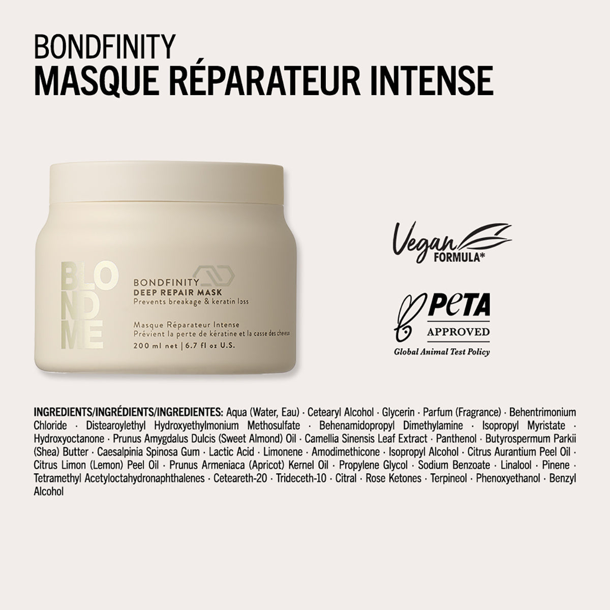 Échantillon Masque Réparateur Blond Me Bondfinity Schwarzkopf 10 ML