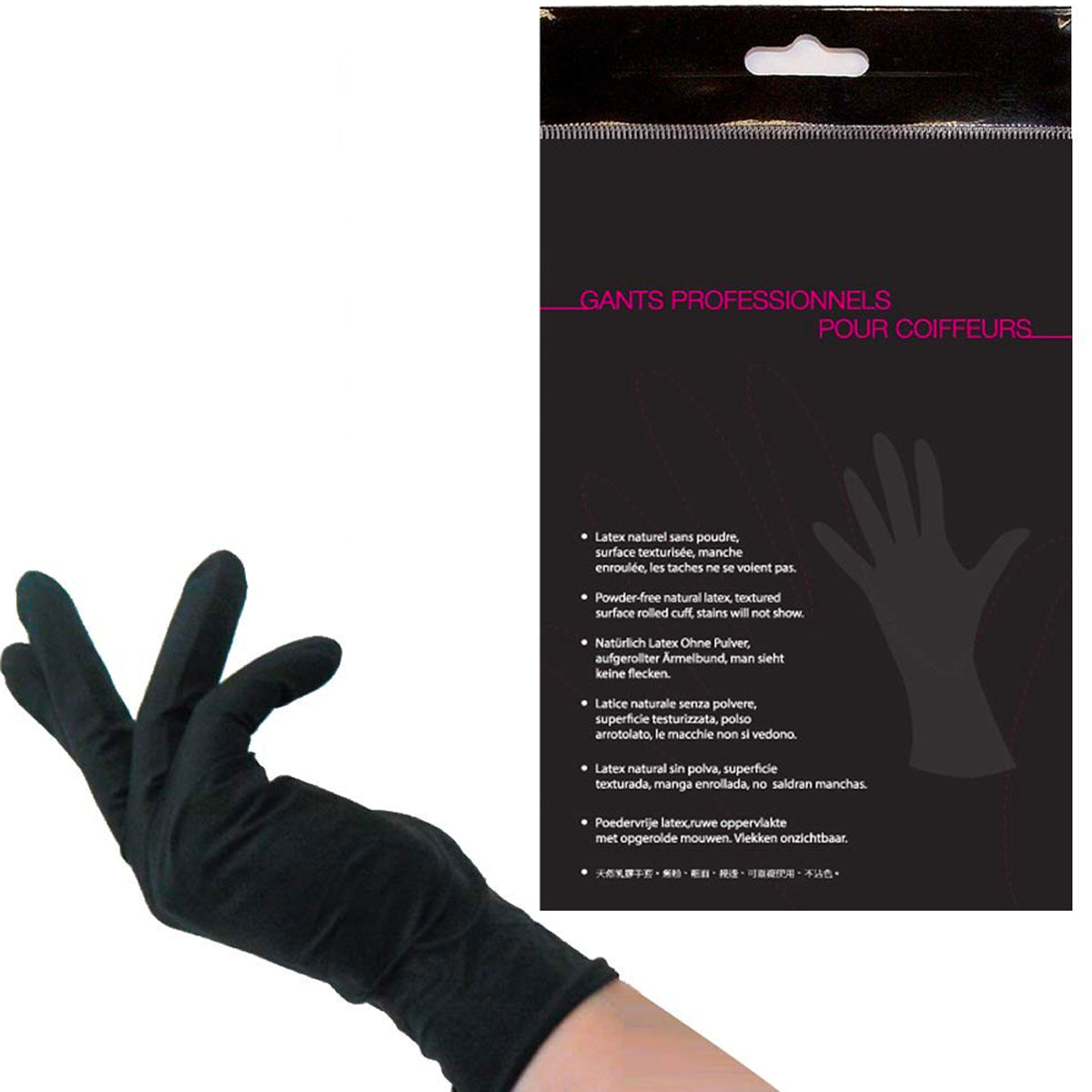 Paire de Gants Latex Noir Ré-utilisables