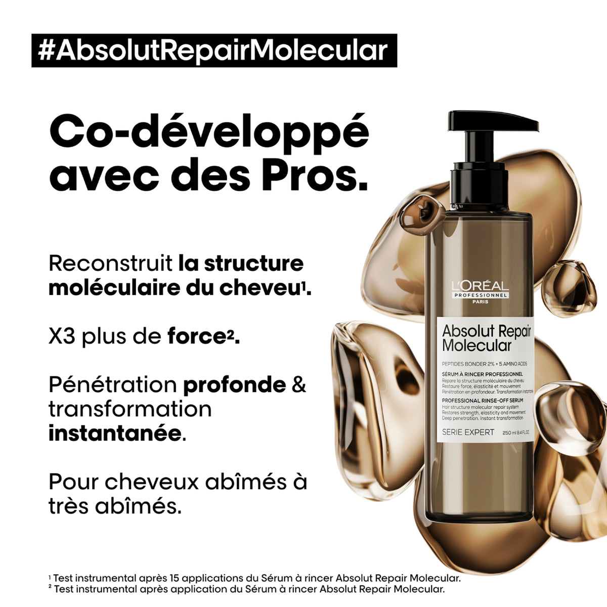 Se Rincer Sérum à rincer Absolut Repair Molecular Serie Expert L'Oréal ...
